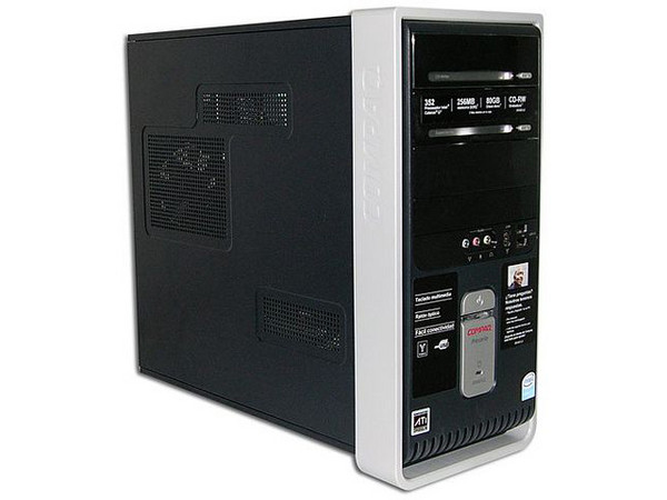 Computadora Compaq Presario SR2001LS,
Procesador Celeron D 352 a 3.2 GHz,
Memoria de 256MB PC2-4200 DDR2,
D.D. de 80GB, CD-RW de 48X,
Red, Módem, No Incluye Sistema Operativo,
No Incluye Monitor.