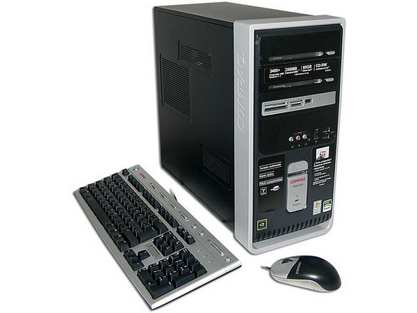 Computadora Compaq Presario SR2005LA,
Procesador AMD Sempron 3400+, 1.8GHz,
Memoria de 256MB PC2-4200 DDR2,
D.D. de 80GB, Unidad CD-RW de 48X,
Red, Modem, Windows XP Home Original,
No Incluye Monitor