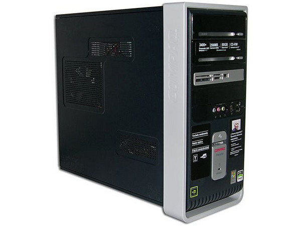 Computadora Compaq Presario SR2005LA,
Procesador AMD Sempron 3400+, 1.8GHz,
Memoria de 256MB PC2-4200 DDR2,
D.D. de 80GB, Unidad CD-RW de 48X,
Red, Modem, Windows XP Home Original,
No Incluye Monitor