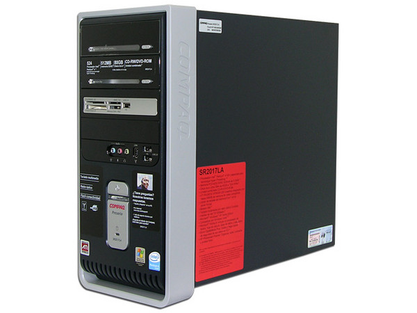 Computadora Compaq Presario SR2017LA,
Procesador Intel Pentium 4 524, 3.06GHz,
Memoria de 512MB PC2-4200 DDR2,
D.D. de 80GB, CD-RW / DVD-ROM Combo,
Red, Módem, Windows XP Home Original,
Sin Monitor.