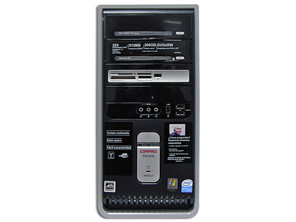 Computadora Compaq Presario SR2020LA,
Procesador Intel Pentium 4 524, 3.06 GHz,
Memoria de 512MB PC2-4200 DDR2,
D.D. de 200GB, DVD±R/RW Doble Capa,
Red, Módem, Windows XP Home Original,
Sin Monitor.
