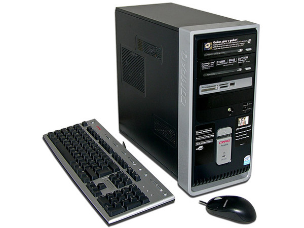 Computadora Compaq Presario SR2103LS,
Procesador Pentium 4 631 a 3.0 GHz,
Memoria de 512MB PC2-4200 DDR2,
D.D. de 80GB,Multi DVD±R/RW/RAM LightScribe,
Red, Módem, No Incluye Sistema Operativo,
No Incluye Monitor.