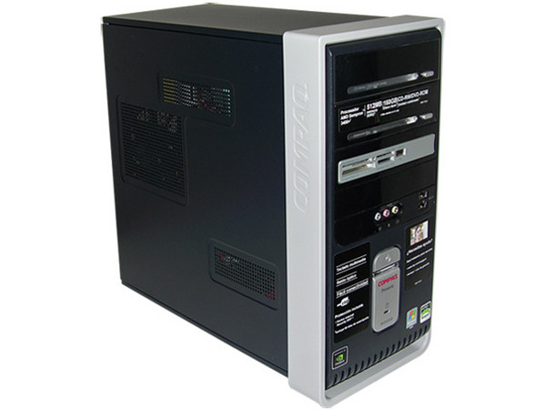 Computadora Compaq Presario SR2115LA,
Procesador AMD Sempron 64 3400+ de 1.8Ghz,
Memoria 512MB PC2-4200 DDR2,
D.D. de 160GB, CD-RW / DVD-ROM Combo,
Red 10/100, Módem 56K, Windows Vista Home Basic,
No Incluye Monitor