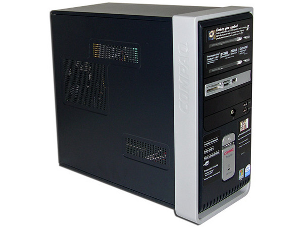 Computadora Compaq Presario SR2117LA,
Procesador Intel Pentium 4 631, 3.0GHz,
Memoria de 512MB PC2-4200 DDR2,
D.D. de 160GB, Multi DVD±R/RW LightScribe,
Red, Módem, Windows Vista Home Basic,
No Incluye Monitor.