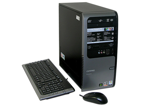 Computadora Compaq Presario SR5015LA,
Procesador AMD Athlon 64 Modelo 3800+ de 2.4Ghz,
Memoria 512MB PC2-4200 DDR2,
D.D. de 160GB, Super Multi DVD±R/RW/RAM,
Red 10/100, Módem 56K, Windows Vista Home Basic,
No Incluye Monitor.