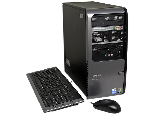 Computadora Compaq Presario SR5017LA,
Procesador Intel Pentium 4 641 HT (3.2 GHz),
Memoria 512MB (1 x 512) PC2-4200 DDR2,
D.D. de 250GB SATA, Super Multi DVD±R/RW LightScribe,
Red, Módem, Windows Vista Home Basic.
No Incluye Monitor