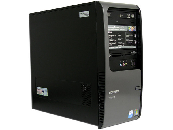 Computadora Compaq Presario SR5017LA,
Procesador Intel Pentium 4 641 HT (3.2 GHz),
Memoria 512MB (1 x 512) PC2-4200 DDR2,
D.D. de 250GB SATA, Super Multi DVD±R/RW LightScribe,
Red, Módem, Windows Vista Home Basic.
No Incluye Monitor