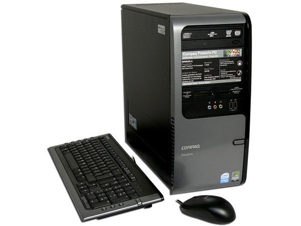 Computadora Compaq Presario SR5020LA,
Procesador Intel Pentium D 925 de 3.0Ghz,
Memoria 1GB PC2-4200 DDR2,
D.D. de 320GB Serial ATA, Super Multi DVD±R/RW,
Red 10/100, Módem 56K, Windows Vista Home Basic,
No Incluye Monitor