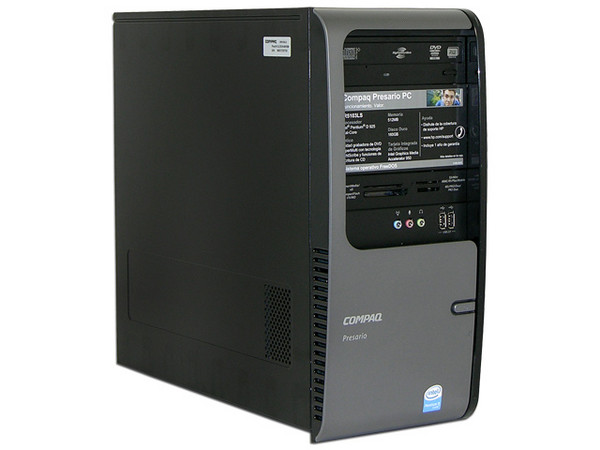 Computadora Compaq Presario SR5103LS,
Procesador Intel Pentium D 925 de 3.0Ghz,
Memoria 512MB DDR2 PC2-5300,
D.D. de 160GB Serial ATA, Super Multi DVD±R/RW,
Red 10/100, Módem 56K, No Incluye Sistema Operativo,
No Incluye Monitor