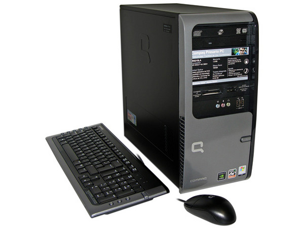 Computadora Compaq Presario SR5215LA,
Procesador AMD Athlon 64 Modelo 3800+ de 2.4Ghz,
Memoria 1 GB PC2-5300 DDR2,
D.D. de 160GB, Super Multi DVD±R/RW,
Red 10/100, Módem 56K, Windows Vista Home Basic,
No Incluye Monitor.