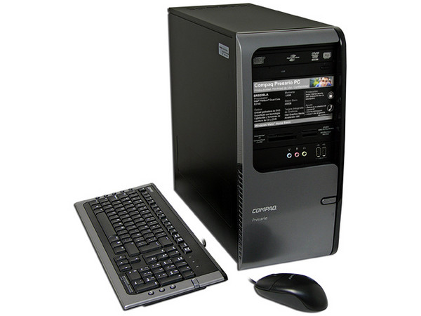 Computadora Compaq Presario SR5220LA,
Procesador Intel Pentium Dual-Core E2140 (1.6GHz),
Memoria de 1GB PC2-4200 DDR2,
D.D. de 400GB, DVD±R/RW LightScribe,
Red, Módem, Windows Vista Home Basic,
No Incluye Monitor.