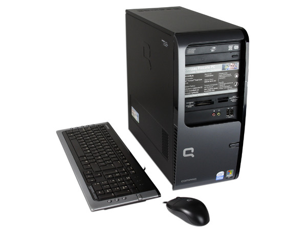 Computadora Compaq Presario PC SR5320LA,
Procesador Intel Pentium DualCore E2140 (1.6GHz),
Memoria 1GB PC2-5300 DDR2,
D.D. de 500GB SATA, SuperMulti DVD±R/RW LightScribe,
Red, Módem, Windows Vista Home Basic,
No Incluye Monitor
