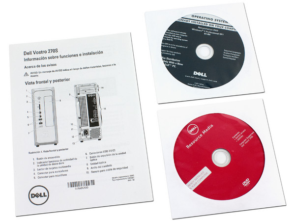 Computadora Dell Vostro 270s, 
Procesador Intel Core i3-3220 (3.3 GHz) 3era Generación, 
Memoria de 6 GB DDR3, D.D. de 1 TB,
DVD±R/RW DL, Video Intel HD Graphics 2500,
Windows 7 Professional (64 Bits), 
No Incluye Monitor.