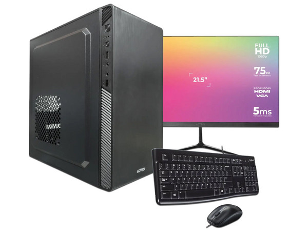 PC de Escritorio Digital Master Hogar y Oficina Business V1.0,
Procesador Intel Core i3 12100 (hasta 4.3 Ghz),
Memoria de 8GB DDR5,
SSD de 480GB,
Video UHD Graphics 730,
S.O. No Incluye, Color Negra.
Incluye Monitor FHD de 21.5
