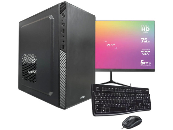 PC de Escritorio Digital Master BUSINESS 12100 V1.1: 
Procesador Intel Core i3 12100 (hasta 4.3 GHz), 
Memoria de 8GB DDR4, 
SSD de 480GB, 
Video UHD Graphics 730, 
S.O. No Incluido. 
Incluye Kit de Teclado y Mouse, Incluye Monitor Acteck de 21.5