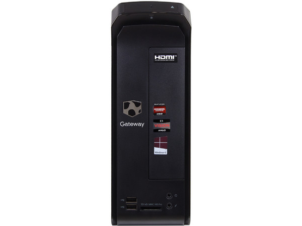 Computadora Gateway SX2110-MO308,
Procesador AMD E1-1200 (1.4 GHz),
Memoria de 2GB DDR3, D.D. de 500 GB,
DVD±R/RW DL, Red, Video Radeon HD 7310,
Windows 8 (64 Bits),
No Incluye Monitor.