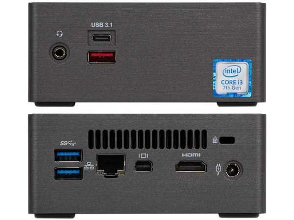 Mini Computadora Gigabyte PC BRIX: 
Procesador Intel Core i3-7100U (2.40 GHz), 
Soporta RAM de hasta 32GB DDR4, 
Puerto de Almacenamiento para 2.5” HDD/SSD, 7.0/9.5 mm,
Red 802.11b/g/n, 
Compatible Windows 7 hasta Windows 10 (64 bits), 
No incluye 