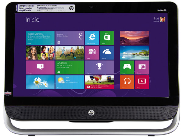 Kit de Computadora HP All in One 20-b002la,
Procesador AMD E1-1200 (1.4 GHz),
2GB DDR3, D.D. de 1TB,
Video Radeon HD 7310, DVD±R/RW DL, Red 802.11b/g/n,
Windows 8 (64 bits),
Pantalla LED HD de 20