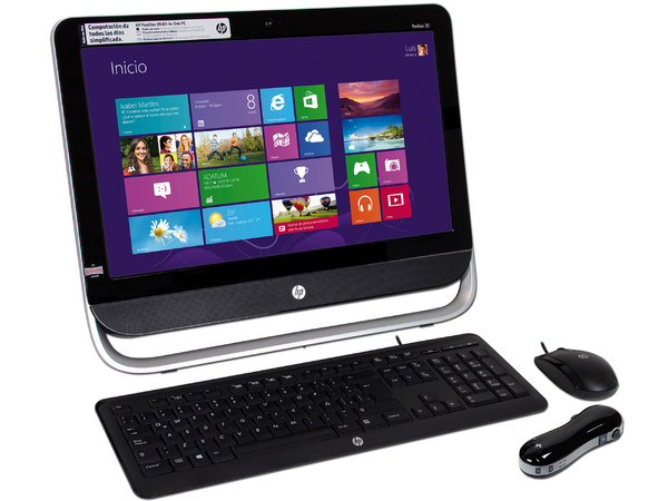 Computadora All-in-One HP Pavilion 20-b006la ,
Procesador AMD E1-1200 (1.4 GHz),
Memoria 6 GB DDR3, D.D. de 1 TB, 
DVD±R/RW DL, Video RADEON HD 7310, 
Windows 8 (64 Bits),
Pantalla LCD de 20