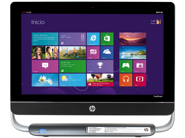 Computadora All-in-One HP ENVY 20-d110la,
Procesador Intel Core i5-3330S (2.7 GHz) 3era Generación,
Memoria de 6 GB DDR3, D.D. de 1 TB,
DVD±R/RW DL, Intel HD Graphics 2500, 
Windows 8 Pro (64 Bits),
Pantalla LED Multi Touch de 20