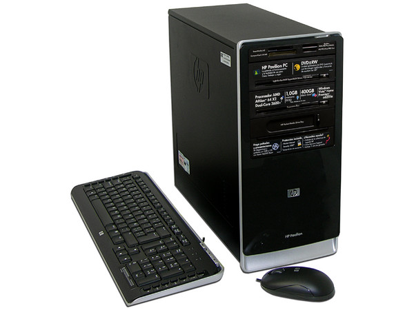 Computadora HP Pavilion PC a6211la,
Procesador AMD Athlon 64X2 DualCore 3600+ (1.9Ghz),
Memoria 1GB PC2-5300 DDR2,
D.D. de 400 GB, Super Multi DVD±R/RW/LightScribe,
Red, Módem, Windows Vista Home Premium.
No Incluye Monitor