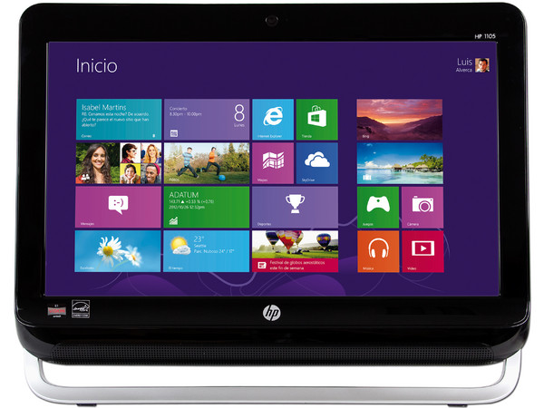Computadora All-in-One HP 1105 Business PC,
Procesador AMD E1-1200 (1.4 GHz),
Memoria 4 GB DDR3, D.D. de 500GB,
Video Radeon HD 7310,
DVD±R/RW DL, Red, 802.11b/g/n,
Windows 8 (64 Bits),
Pantalla LED de 18.5