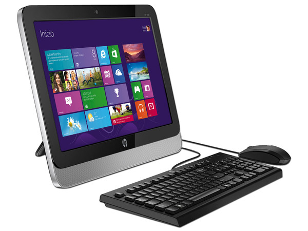 Computadora HP 19-2001LA All-in-One,
Procesador AMD E1-2500 (1.4 GHz),
Memoria 4 GB DDR3, D.D. de 1 TB,
DVD±R/RW DL, Red 802.11b/g/n, Video Radeon HD 8240,
Windows 8.1 (64 Bits),
Pantalla LED de 20