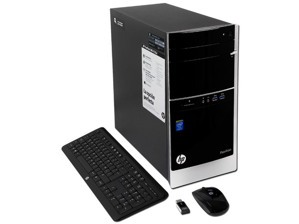 Computadora HP Pavilion 500-212LA,
Procesador Intel Core i3-4130 (3.4 GHz) 4ta Generación,
Memoria 4 GB DDR3, Disco Duro de 1 TB,
DVD±R/RW DL, Video Intel HD Graphics 4400,
Windows 8.1 (64 Bits),
No Incluye Monitor.