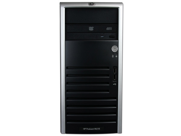 Servidor HP ProLiant ML115 G5,
Procesador AMD Opteron QuadCore, 2.2 GHz),
Memoria de 1GB,
D.D. de 250GB, DVD-ROM HP,
Red, No incluye Sistema Operativo