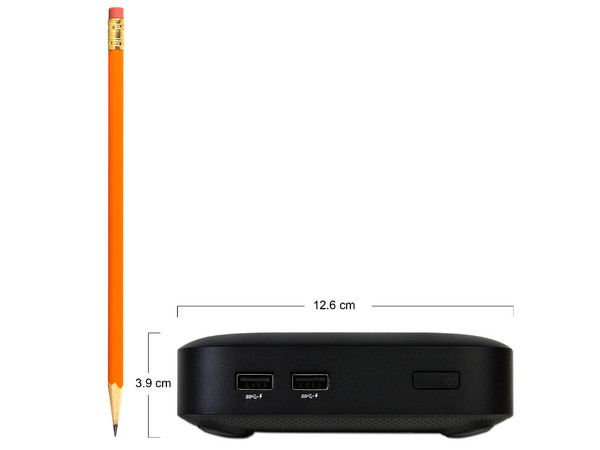 Mini PC HP Chromebox,
Procesador Intel Core i7-4600U (2.1 GHz),
Memoria 4 GB DDR3,  SSD MLC M.2 de 16 GB,
Video Intel HD Graphics 4400,
Chrome OS,
No Incluye Monitor.