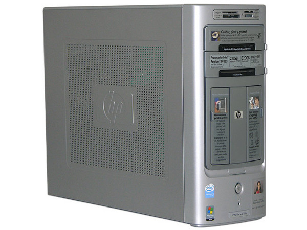 Computadora HP Pavilion w5735la,
Procesador Intel Pentium D 820 (2.8 Ghz),
Memoria 2GB PC2-4200 DDR2,
D.D. de 320 GB, DVD±R/RW/ LightScribe,
Red, Módem, Windows Vista Home Basic,
No Incluye Monitor
