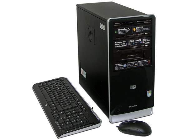 Computadora HP Pavilion PC TV a6210la,
Procesador AMD Athlon 64X2 DualCore 3600+ (1.9Ghz),
Memoria 1GB PC2-5300 DDR2,
D.D. de 400 GB, Super Multi DVD±R/RW/LightScribe,
Red, Módem, Windows Vista Home Basic.
No Incluye Monitor