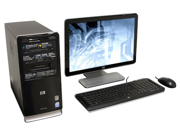 Computadora HP Pavilion PC TV a6400la,
Procesador Intel Core 2 Duo E2180 (2.0GHz),
Memoria 2GB PC2-6400 DDR2,
D.D. de 320GB SATA, SuperMulti DVD±R/RW LightScribe,
Red, Módem, Windows Vista Home Basic Original,
Monitor LCD w1907 de 19