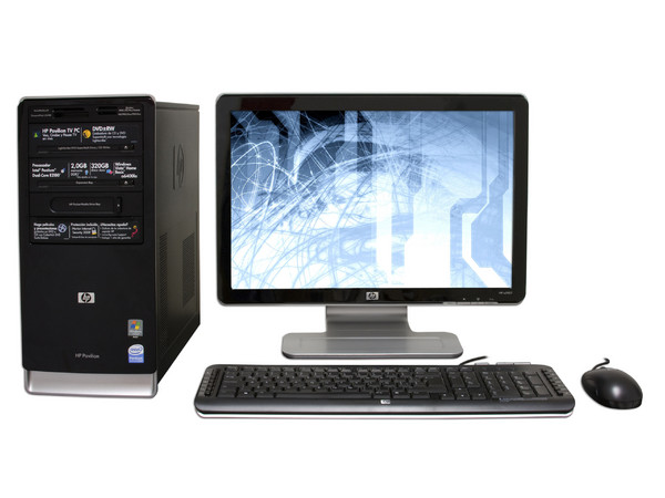 Computadora HP Pavilion PC TV a6400la,
Procesador Intel Core 2 Duo E2180 (2.0GHz),
Memoria 2GB PC2-6400 DDR2,
D.D. de 320GB SATA, SuperMulti DVD±R/RW LightScribe,
Red, Módem, Windows Vista Home Basic Original,
Monitor LCD w1907 de 19