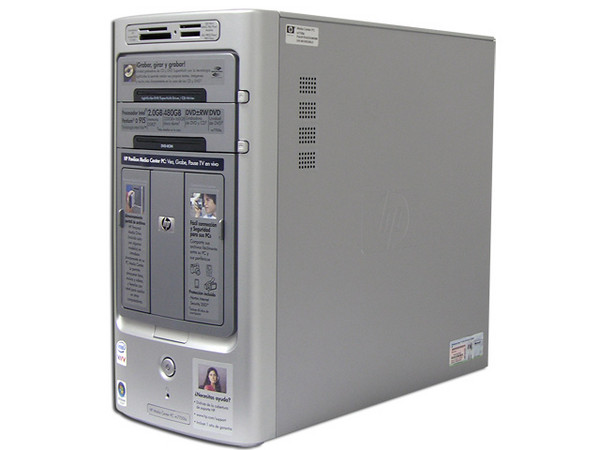 Computadora HP Media Center m7750la,
Procesador Intel Pentium D 915 (2.8Ghz),
Memoria 2 GB PC2-4200 DDR2,
D.D. de 320 GB, Super Multi DVD±R/RW/LightScribe,
Red, Módem, Windows Vista Home Premium.
No Incluye Monitor
