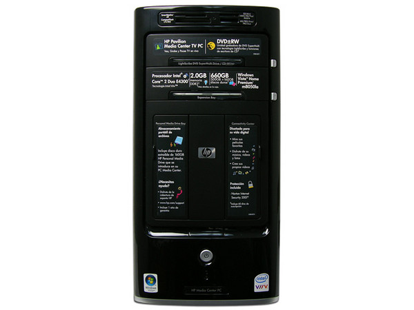 Computadora HP Pavilion Media Center m8050la,
Procesador Intel Core 2 Duo E4300 (1.8Ghz),
Memoria 2 GB (2 x 1024) PC2-4200 DDR2,
D.D. de 500GB SATA, Super Multi DVD±R/RW LightScribe,
Red, Módem, Windows Vista Home Premium.
No Incluye Monitor