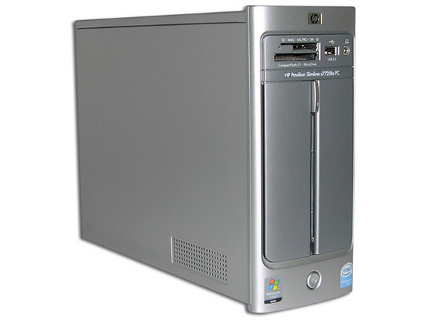 Computadora HP Pavilion Slimline s7720la,
Procesador Intel Pentium Core Duo T2060 (1.6Ghz),
Memoria 1GB PC2-4200 DDR2,
D.D. de 250 GB, Super Multi DVD±R/RW/LightScribe,
Red, Módem, Windows Vista Home Basic.
No Incluye Monitor