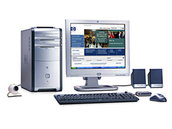 Computadora HP Pavilion t550m,
Procesador Intel Pentium 4 de 3.0 HT GHz,
Memoria de 512MB PC3200/400 DDR,
D.D. de 120 GB, Quemador DVD+RW/R 8X,
Monitor de 15 Pulg, Red, Modem, Windows XP Home.