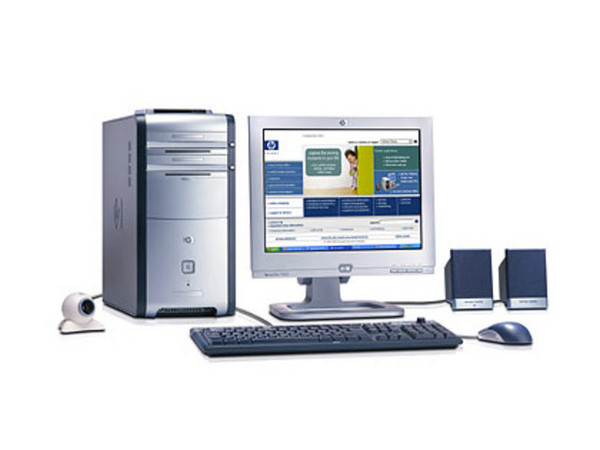 Computadora HP Pavilion t640m,
Procesador Athlon A64 Modelo 3000+,
Memoria de 512MB PC2700/333 DDR,
D.D. de 120GB, CD-RW y DVD-ROM,
Monitor de 15 Pulg, Red, Modem 56K, Windows XP Home.