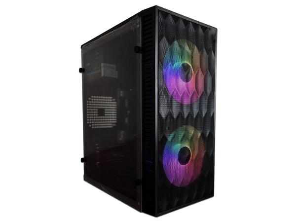 PC de escritorio HY Gaming AKERON,
Procesador AMD Ryzen 5 5600GT (hasta 4.6 GHz),
Memoria de 16GB DDR4,
SSD de 480GB,
Video Radeon Graphics,
S.O. Windows 11 (Versión de prueba). Color Negro.