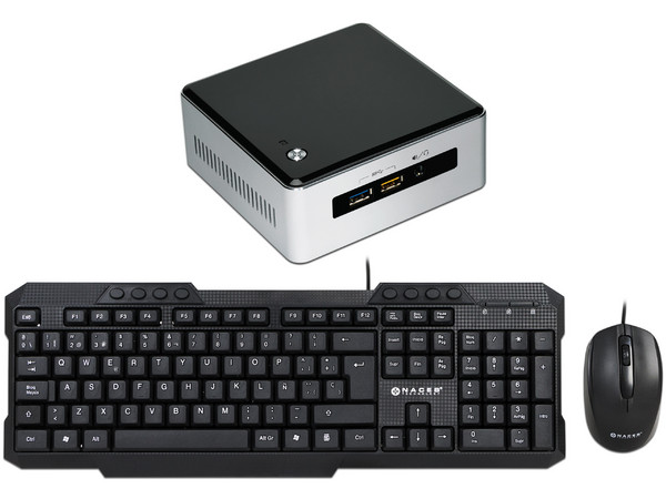 Desktop Intel Nuc BOXNUC5I3RYHS:
Procesador Intel Core i3 5005U (hasta 2.0 GHz),
Admite unidades de disco duro / SSD de 2.5