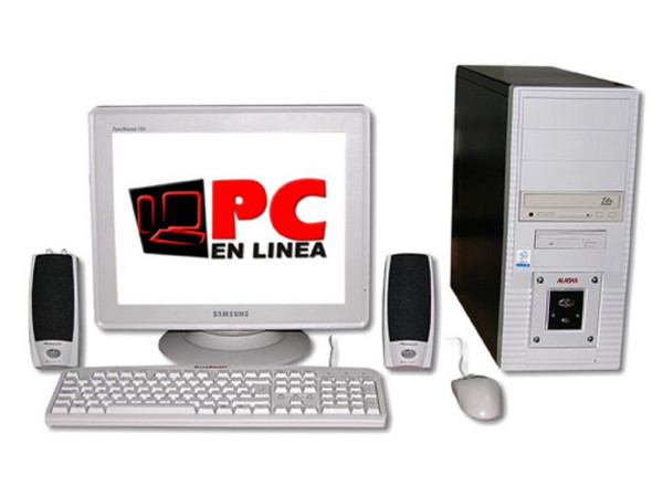 Computadora PC en Línea,
Procesador Intel Celeron a 2.4GHZ,
128Mb en RAM, D.D. 40GB, CD-Rom 56x,
Monitor 17pds SVGA, Modem56k, Red 10/100,
Video 3D, Bocinas, Teclado y Mouse.