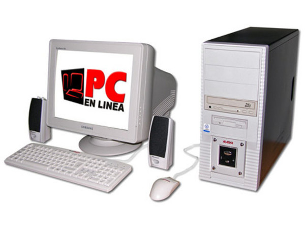 Computadora PC en Línea,
Procesador Intel Celeron a 2.4GHZ,
128Mb en RAM, D.D. 40GB, CD-Rom 56x,
Monitor 17pds SVGA, Modem56k, Red 10/100,
Video 3D, Bocinas, Teclado y Mouse.