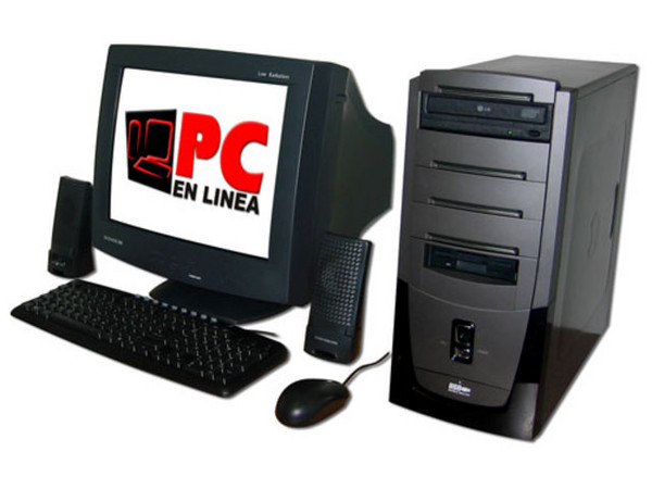 Computadora PC en Línea Pentium IV Color Negra,
Procesador Intel Pentium IV a 2.6Ghz,
256Mb en RAM, D.D. 80GB, Quemador de DVDs,
Monitor 17pds SVGA, Modem56k, Red 10/100,
Video 3D, Bocinas, Teclado y Mouse.