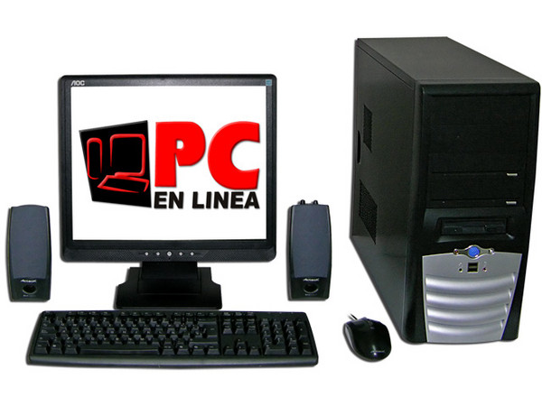 Computadora PC en Línea AMD Athlon 64 X2,
Procesador AMD Athlon 64 X2 4800+ a 2.1GHz,
Memoria 512MB DDR2, D.D. 160GB, DVD±R/RW 18X,
Monitor LCD 17pds, Red 10/100,
Video 3D, Bocinas, Teclado y Mouse.