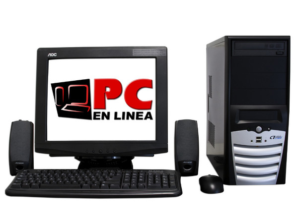 Computadora PC en Línea Celeron 400,
Procesador Intel Celeron 430 a 1.8GHz,
512MB en RAM, D.D. 80GB, DVD±R/RW 18X,
Monitor 17pds SVGA, Red 10/100,
Video 3D, Bocinas, Teclado y Mouse