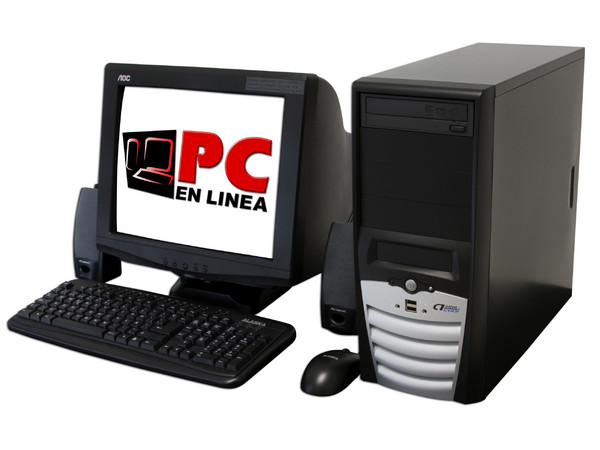 Computadora PC en Línea Celeron 400,
Procesador Intel Celeron 430 a 1.8GHz,
512MB en RAM, D.D. 80GB, DVD±R/RW 18X,
Monitor 17pds SVGA, Red 10/100,
Video 3D, Bocinas, Teclado y Mouse