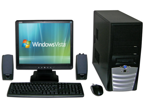 Computadora PC en Línea Core 2 Duo VISTA,
Procesador Intel Core 2 Duo E4400 a 2.0GHz,
Memoria 1GB DDR2, D.D. 160GB, DVD±R/RW 18X,
Monitor LCD 17pds, Red 10/100,
Video 3D, Bocinas, Teclado y Mouse,
Windows Vista Home Basic