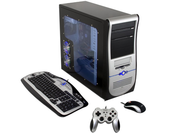 Computadora PC en Línea Gamer Basic,
Procesador AMD Athlon X2 7750, BlackEdition a 2.7GHz,
Memoria 2GB DDR2, D.D. 320GB SATA II,
Video NVIDIA GeForce 9600 512MB DDR3,
DVD±R/RW, Teclado, Mouse y Gamepad.