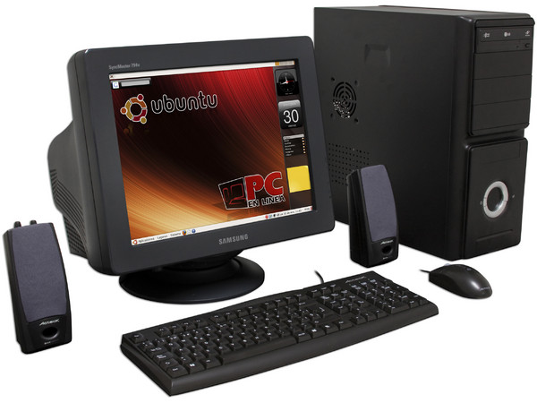 Computadora PCEL L430UB,
Procesador Intel Celeron 430 a 1.8GHz,
Memoria 1GB DDR2, D.D. 80GB, DVD±R/RW 22X,
Monitor CRT 17pds, Red 10/100,
Video, Bocinas, Teclado y Mouse,
Sistema Operativo Linux Ubuntu